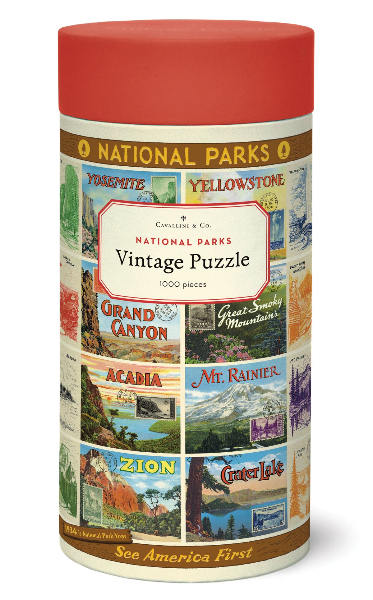 Cavallini & Co. National Parks Collage 1000 Piece Puzzle — Two