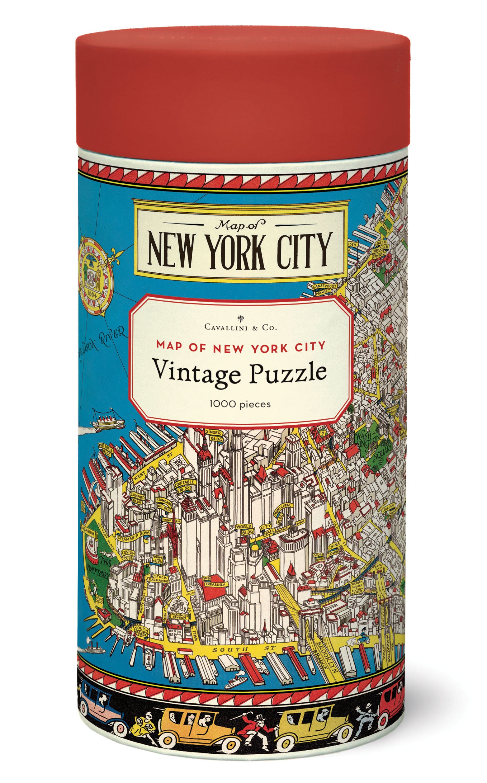 Cavallini & Co. Map of New York 1000 Piece Puzzle