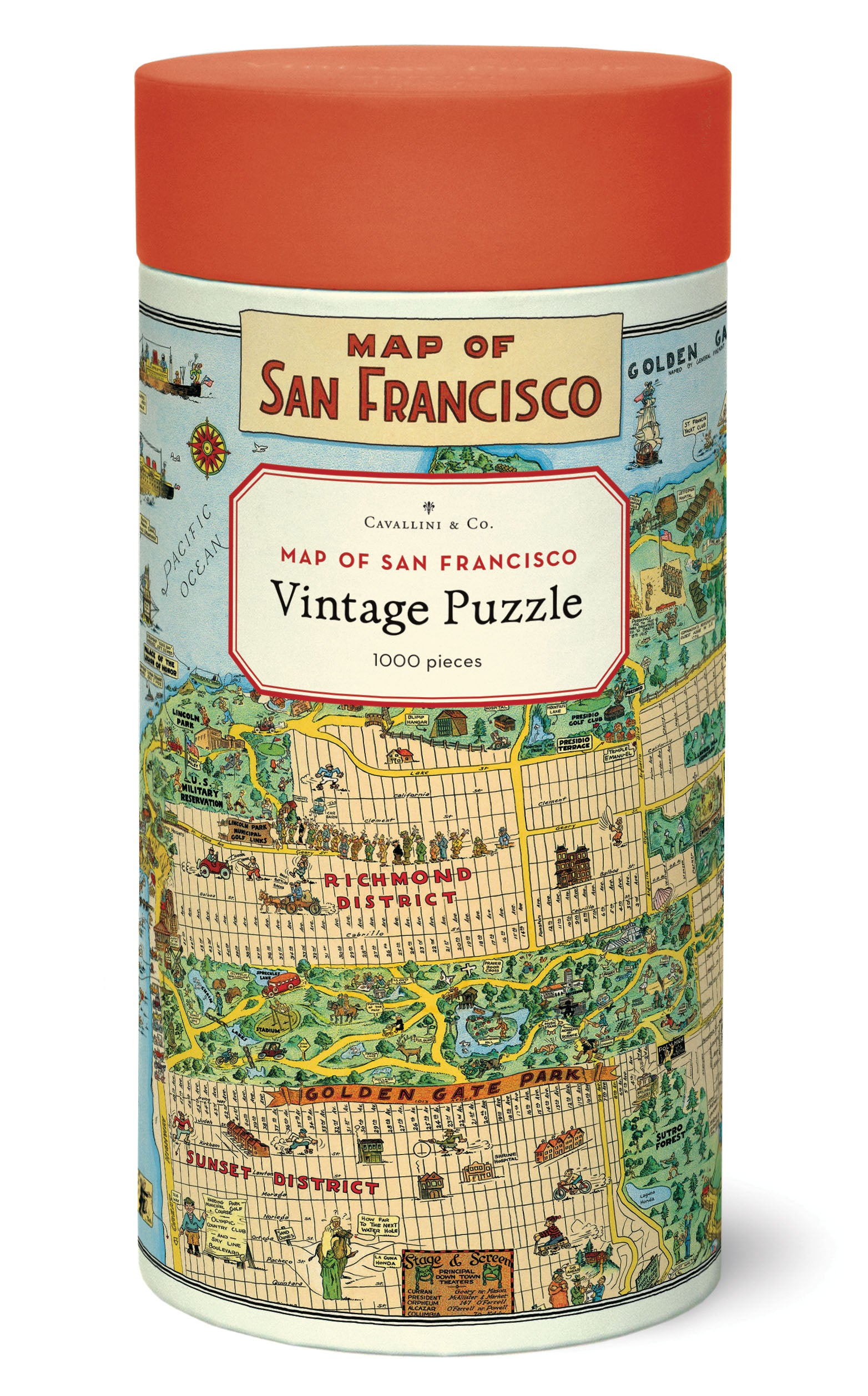 Cavallini & Co. Map of San Francisco 1000 Piece Puzzle
