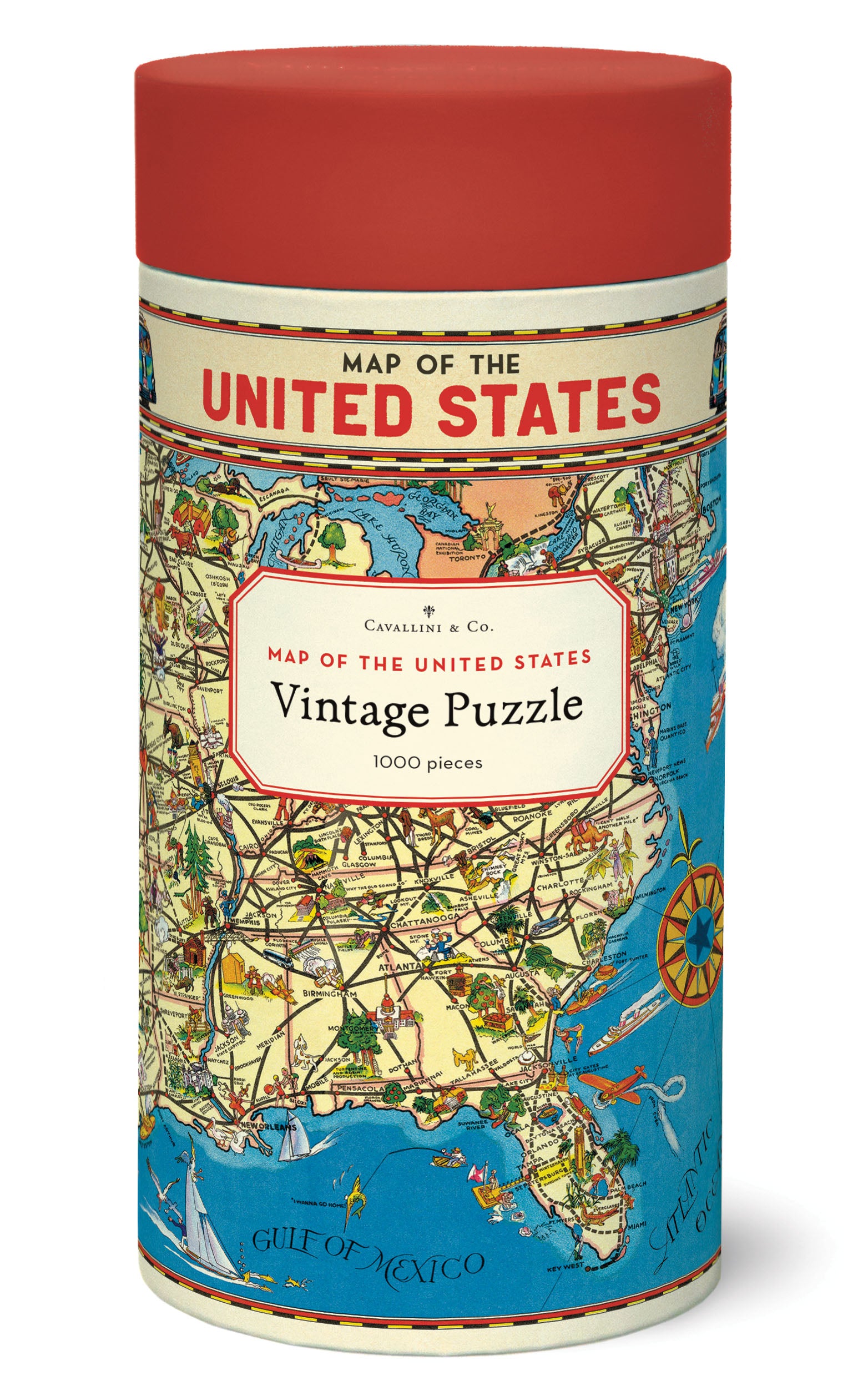 Cavallini & Co. Map of the United States 1000 Piece Puzzle