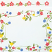 Decorative floral border with pink, blue, and yellow flowers on a white background