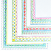 Collection of colorful patterned borders on a white background