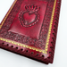 Red Sacred Heart Refillable Leather Journal cover details
