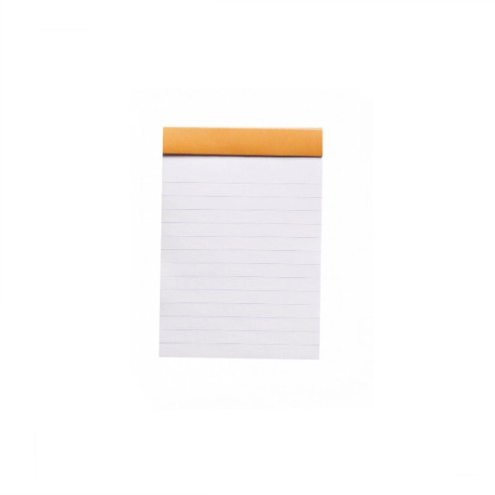 Rhodia Classic Notepad-  Lined- 5.75 x 8.25 inches- lined interior pages with orange cover.