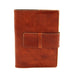 Italian Leather Refillable Journal- 5x7 Inches-  Honey Brown leather journal  with a strap on a white background