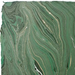Handmade Marbled Paper- Dark Green with Black, Silver, Gold with deckled edge