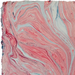Handmade Marbled Paper- Red with Light and Dark Blues with deckled edge