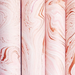 Marbled Paper- "Rose Gold" pale pink marbling with white and metallic copper highlights- detail of 4 rolled sheets