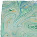 Handmade Marbled Paper- Green and Blue with Silver and Yellow with deckled edge