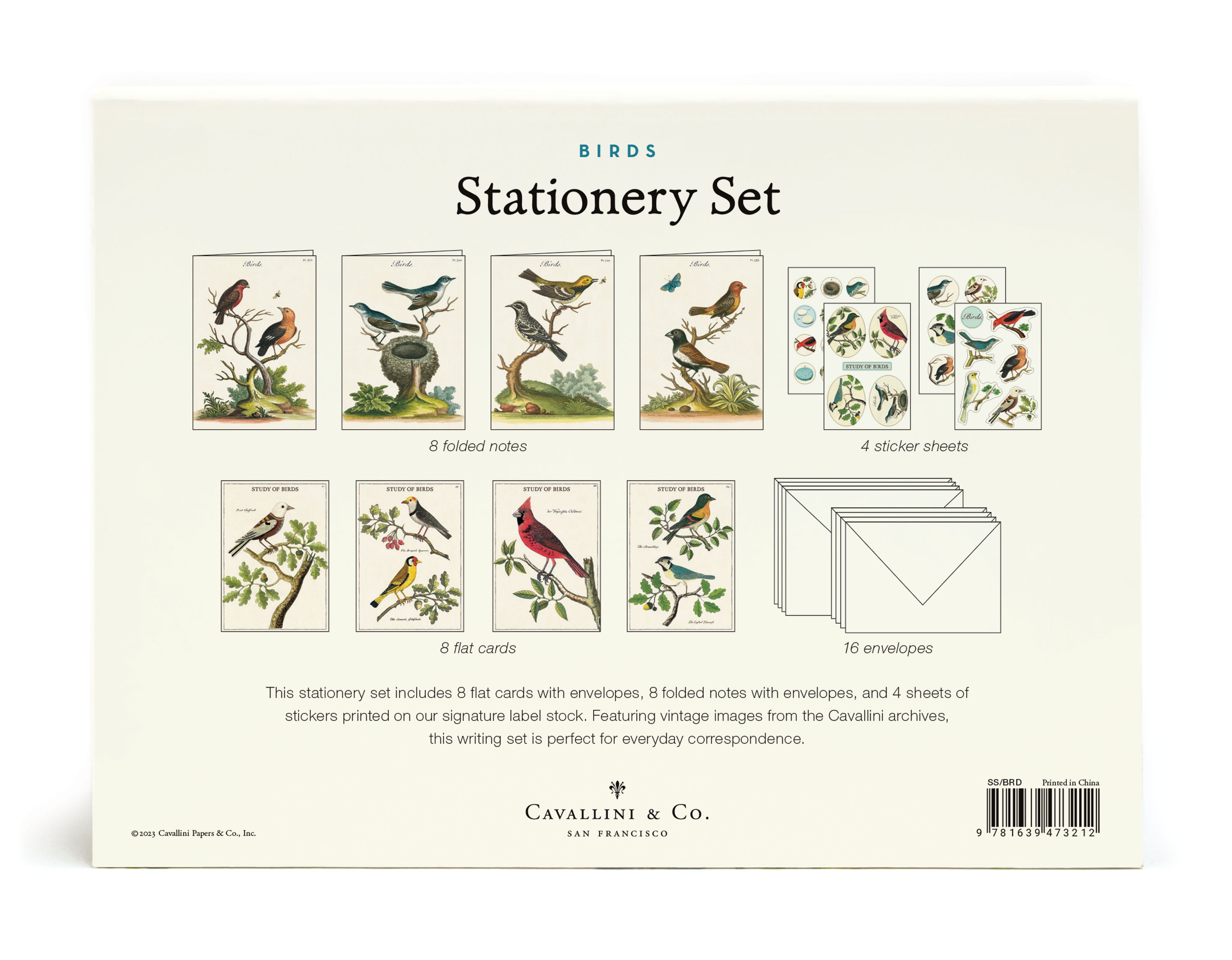 Cavallini & Co. Study of Birds Stationery Set