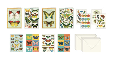 image of contents of Cavallini & Co. Butterflies Stationery Set