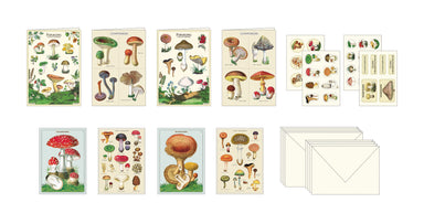 image of Cavallini & Co. Mushrooms Stationery Set contents