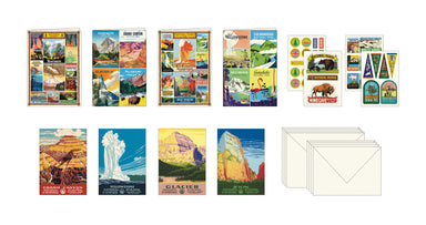 image of Cavallini & Co. National Parks Stationery Set contents