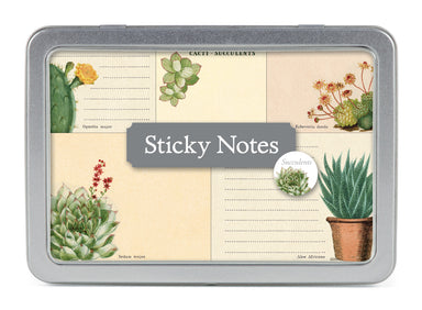 Cavallini & Co. Sticky Notes Tin- Succulents