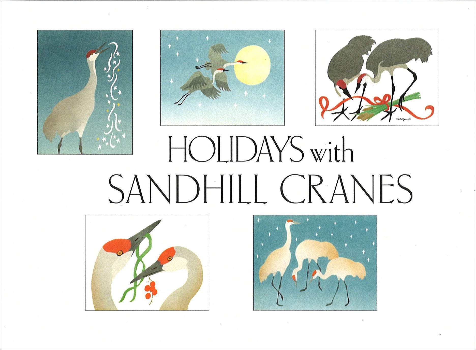 Crane Creek Graphics Sandhill Cranes Holiday Notecard Folio- set of 10 cards and envelopes