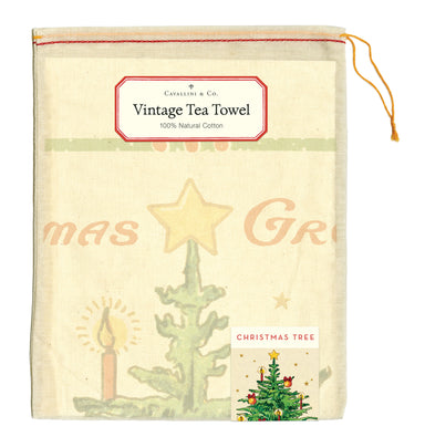 Cavallini & Co. Christmas Tree Holiday Cotton Tea Towel package
