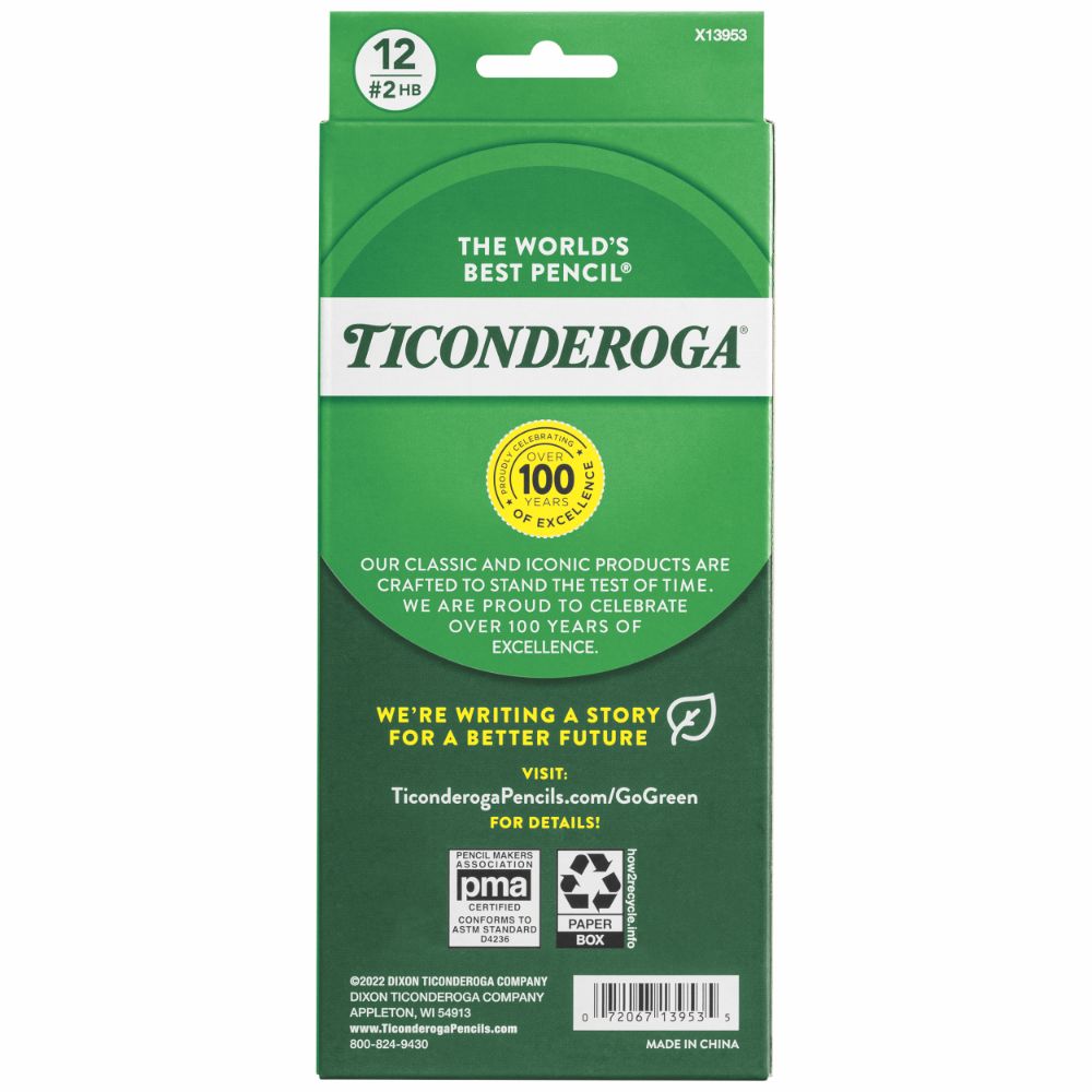 Ticonderoga Black #2/HB Graphite Pencils