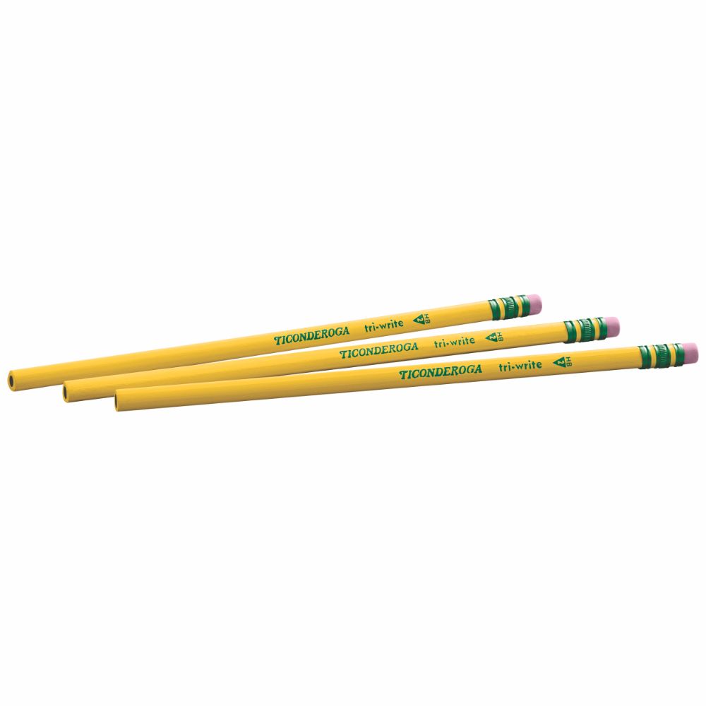 Ticonderoga Tri-Write Triangular #2/HB Graphite Pencils- 3 pencils shown in image