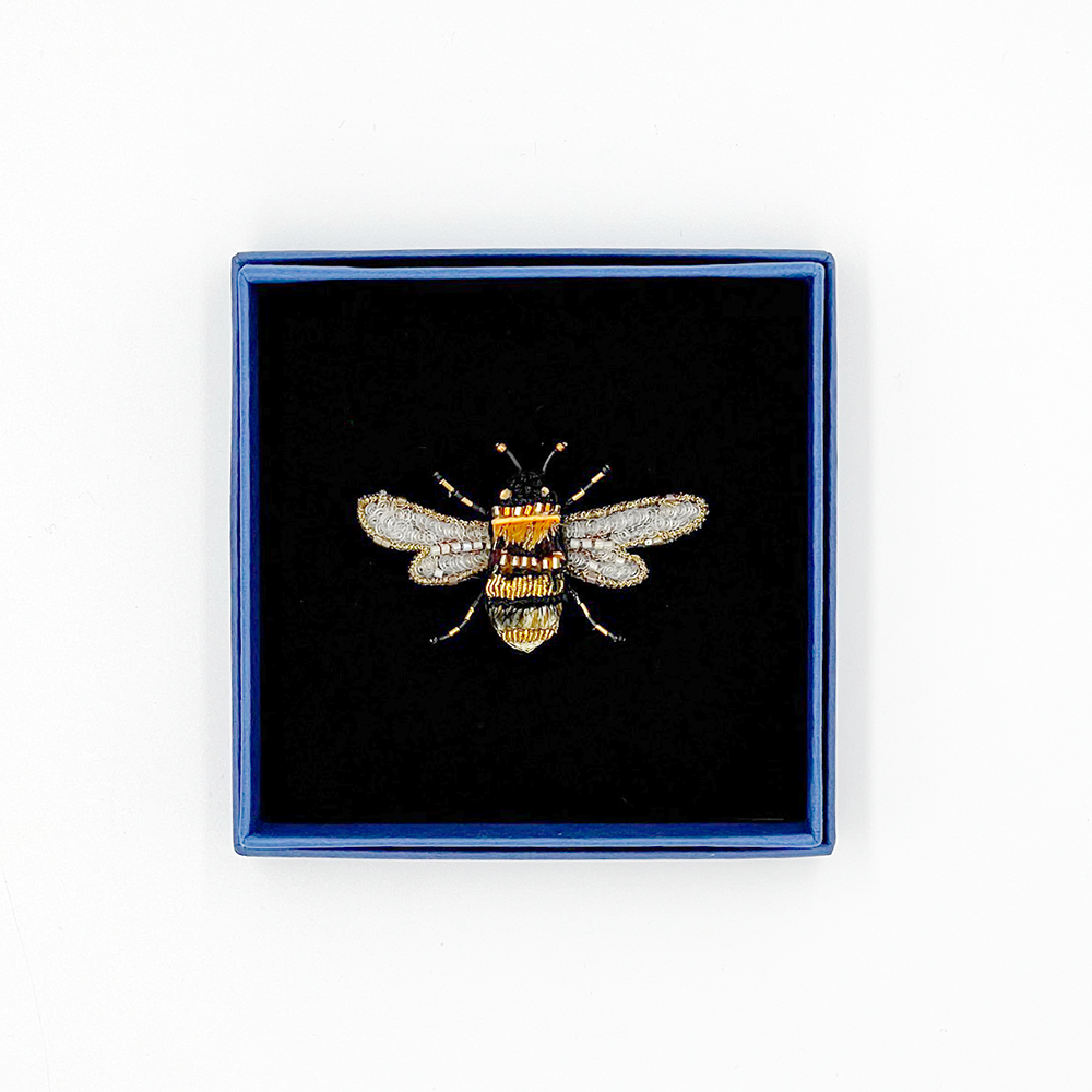 Humble Bee Beaded Brooch Pin in box