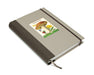 Notebook with mushroom illustration on a white background