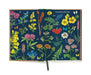 Cavallini & Co. Window Journal- Wildflowers showing colorful wildflower designs on a dark blue background inside front cover