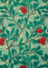 AWilliam Morris: Arbutus Holiday Cards- card with a repeating botanical pattern featuring green leaves and clusters of red berries on branches over a pale mint background with light cream leaf outlines.