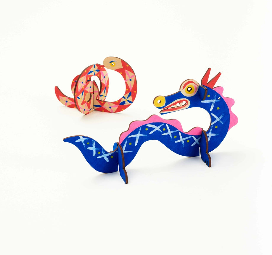 Asian Zodiac Decorations Craft Kit- finished, painted animals example