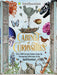 Cover of 'Cabinet of Curiosities' sticker book by Smithsonian with various curiosities and open doors.