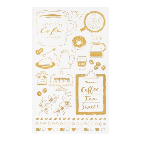 Foil Transfer Sticker- Coffee Theme