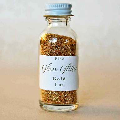 Authentic German Glass Glitter- Gold in 1 oz glass bottle