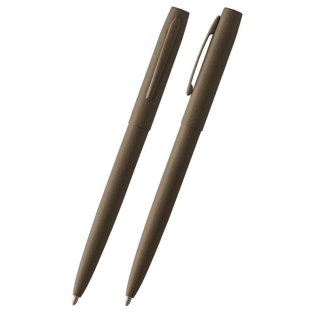 iamge of FLAT DARK EARTH CERAKOTE® CAP-O-MATIC SPACE PEN- front and side views