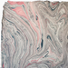 Marbled Paper- Gray with Black, Pink, Red and Gold with deckled edge