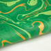 Handmade Indian Cotton Paper- Marbled Emerald -Free Spirit- green and gold-  detail