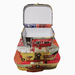Paris themed mini suitcases - 3 stacked showing the 3 sizes with one open on top