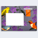 Pigeon Post- Carnival of Colour orange, yellow and blue birds with purple flowers