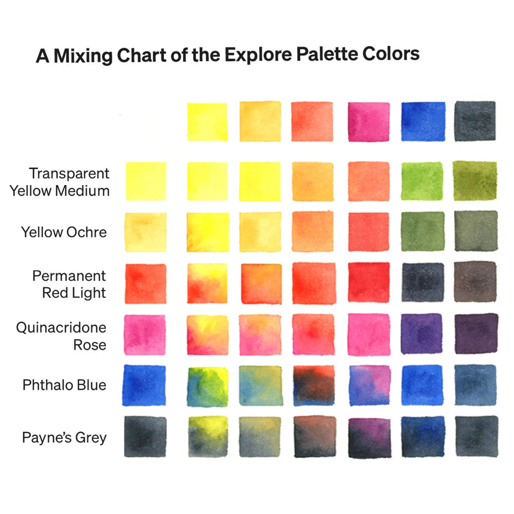 TRC USA and Art Toolkit Limited Edition Pocket Palette in Green WITH PAINTS mixing chart