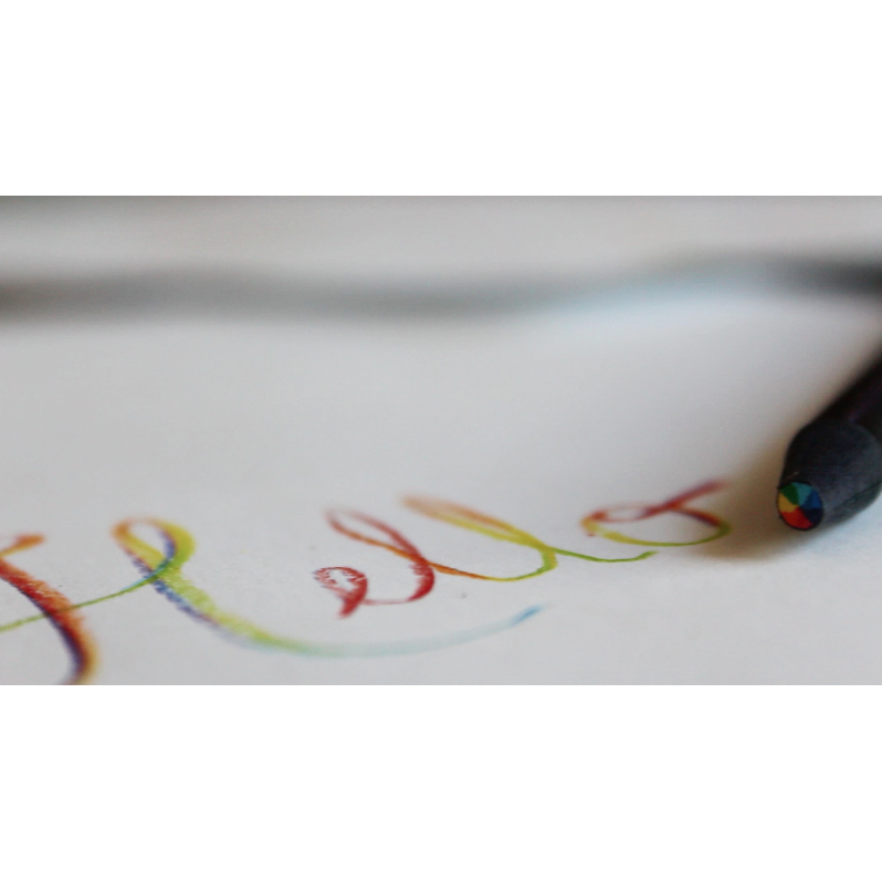 writing "Hello" with Rainbow Pencil- 7 Colors in 1
