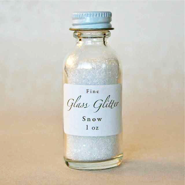 Authentic German Glass Glitter- Snow- 1 oz glass bottle