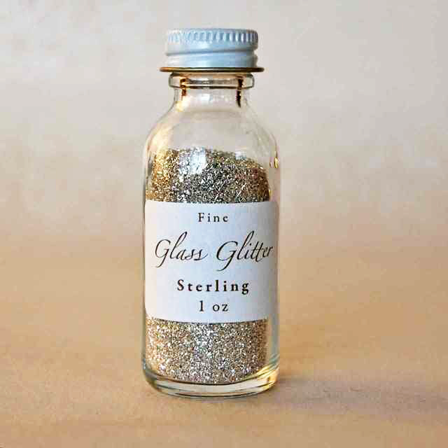 Authentic German Glass Glitter- Sterling in glass bottle