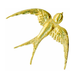 Gold Dreden Paper swallow single bird