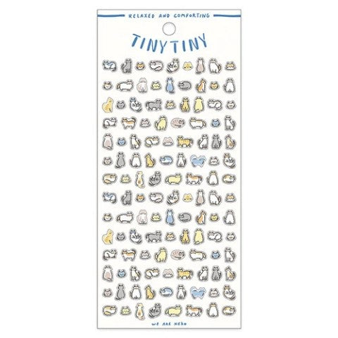 Japanese Mini Stickers- Tiny Tiny Cats sheet of stickers