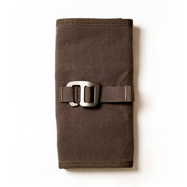 Lochby Tool Roll in brown shown closed