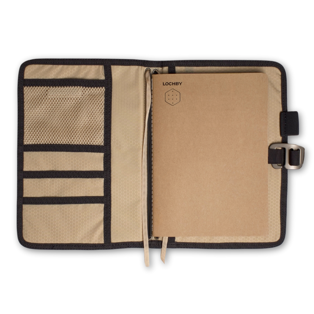 Lochby Field Journal in black with dot grid notebook