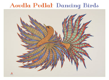 Pomegranate Dancing Birds Boxed Notecards by Aoudla Pudlat
