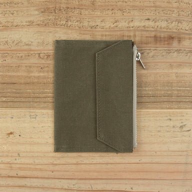 Traveler's Notebook TF Paper Cloth Zipper Case Passport Size in Olive