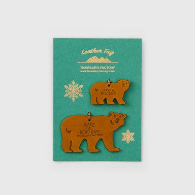 Traveler's Factory Partner Leather Tag- Holiday Bear