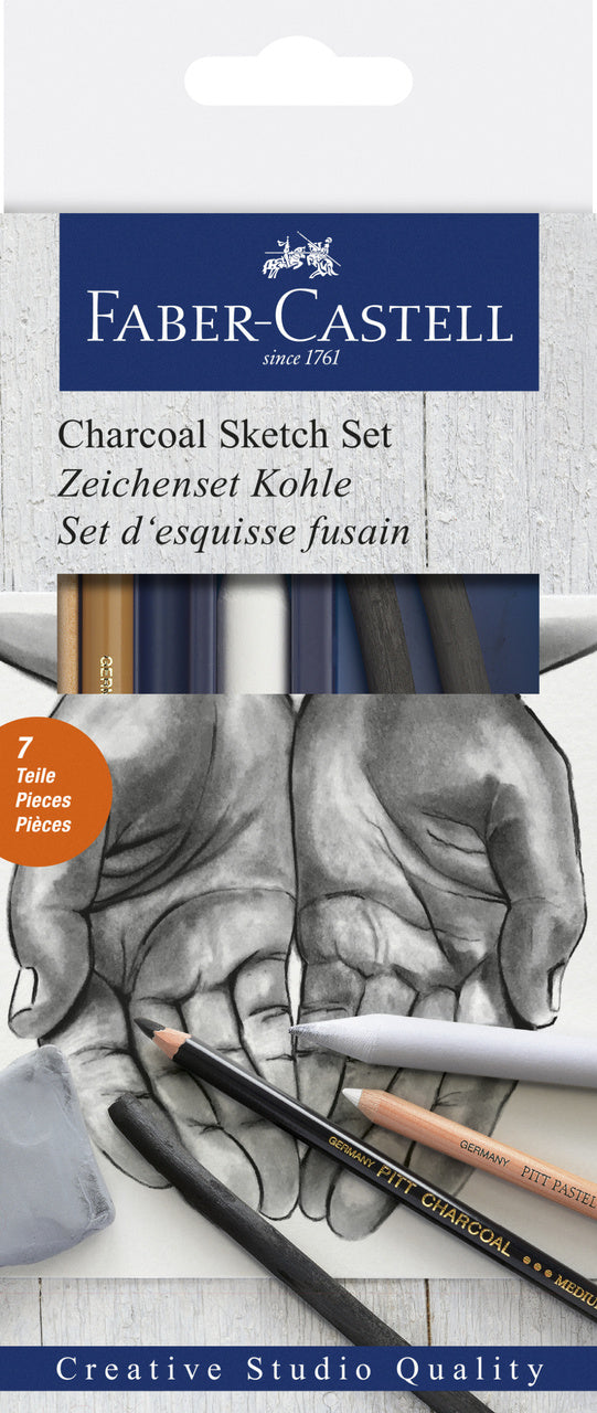 Faber Castell Pitt Compressed Charcoal Stix 3 Set - Medium