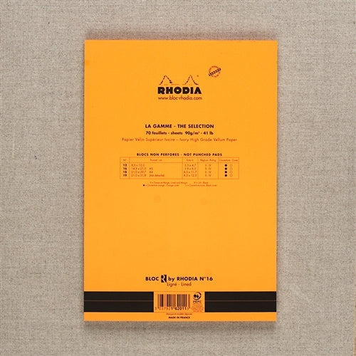 Rhodia R Lined Pad Orange, 5.75 x 8.25 inches — Two Hands Paperie