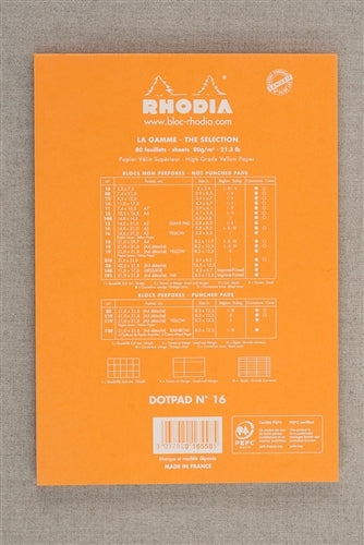 Rhodia Dot Pad, Orange, 5.75 x 8.25 inches