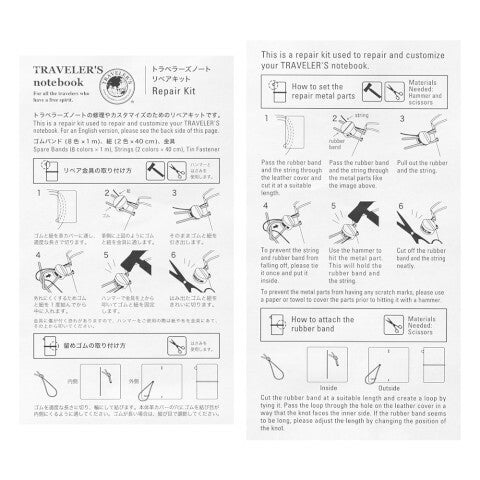 Midori Repair Kit instructions.